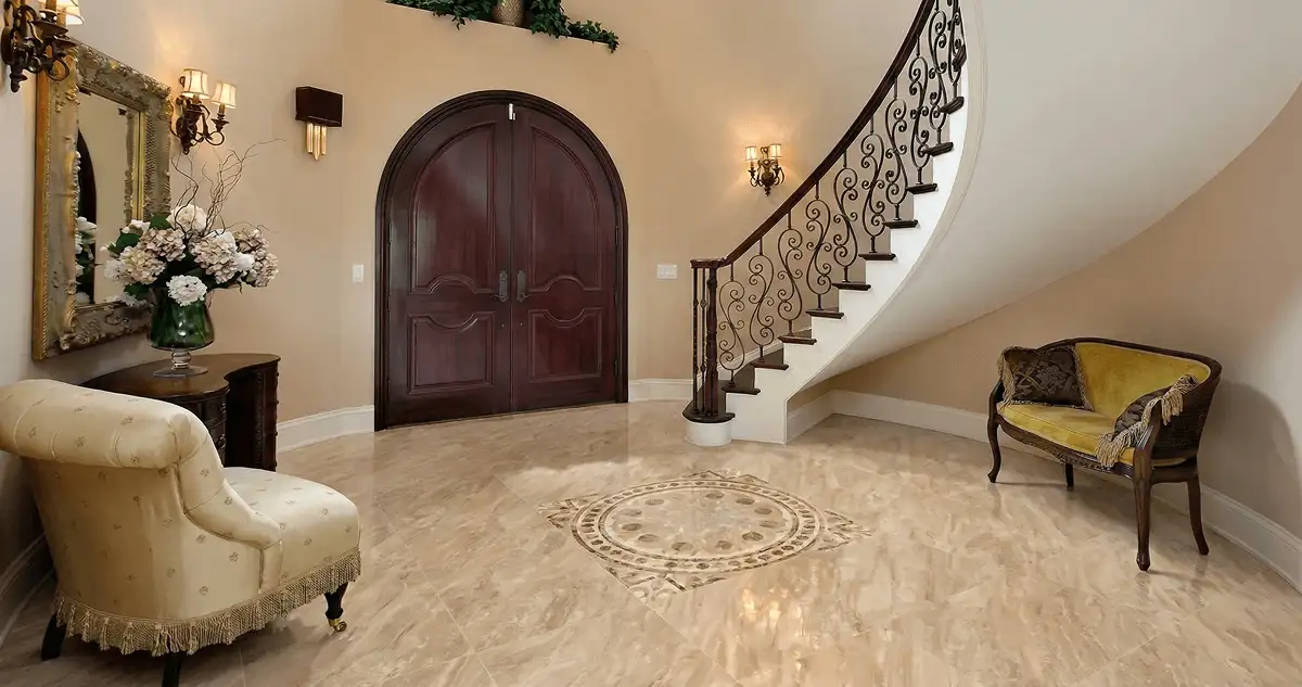 Entrance hall with professionally installed ceramic tile flooring in Lowell MA